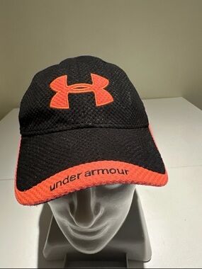 Under Armour Black and Orange Mesh Sport Cap